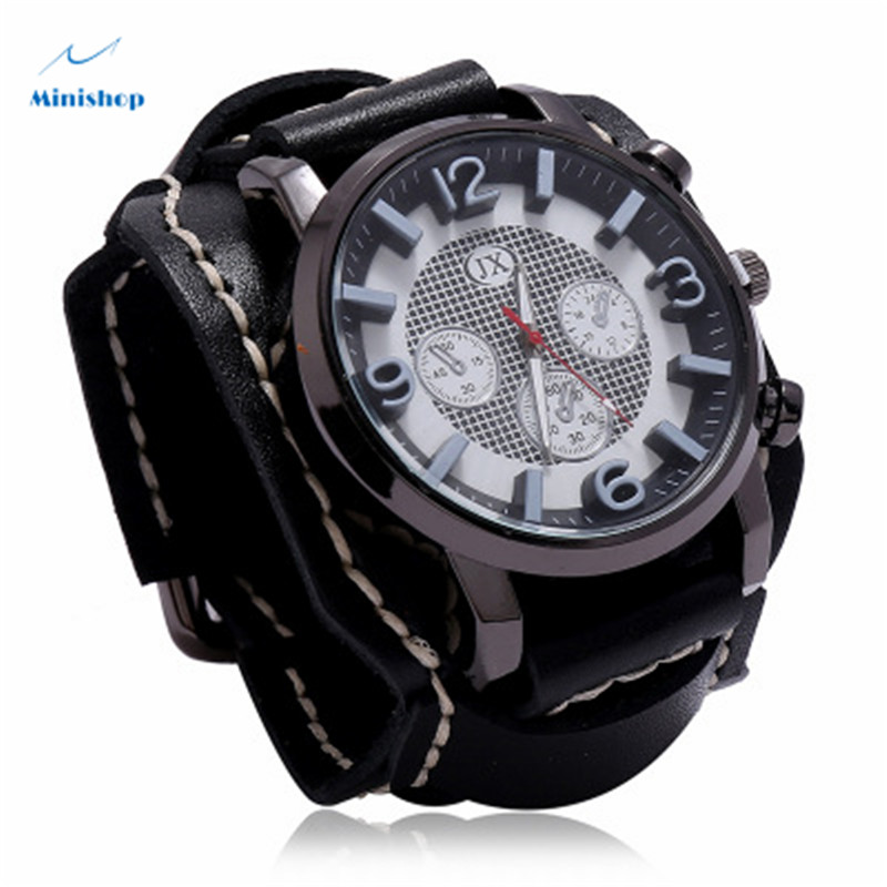 Men Retro Leather Watch Bracelet Fashion punk Style Hip-hop Bracelet Accessories Suit jewelry