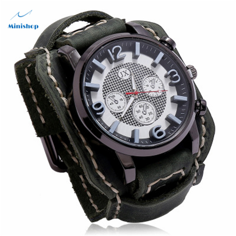Men Retro Leather Watch Bracelet Fashion punk Style Hip-hop Bracelet Accessories Suit jewelry