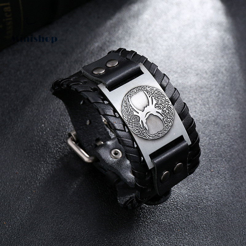 Men Hot Style Accessories Vicki Totem Lucky Treeskin Bracelet Retro Braid Punk Leather Bracelet