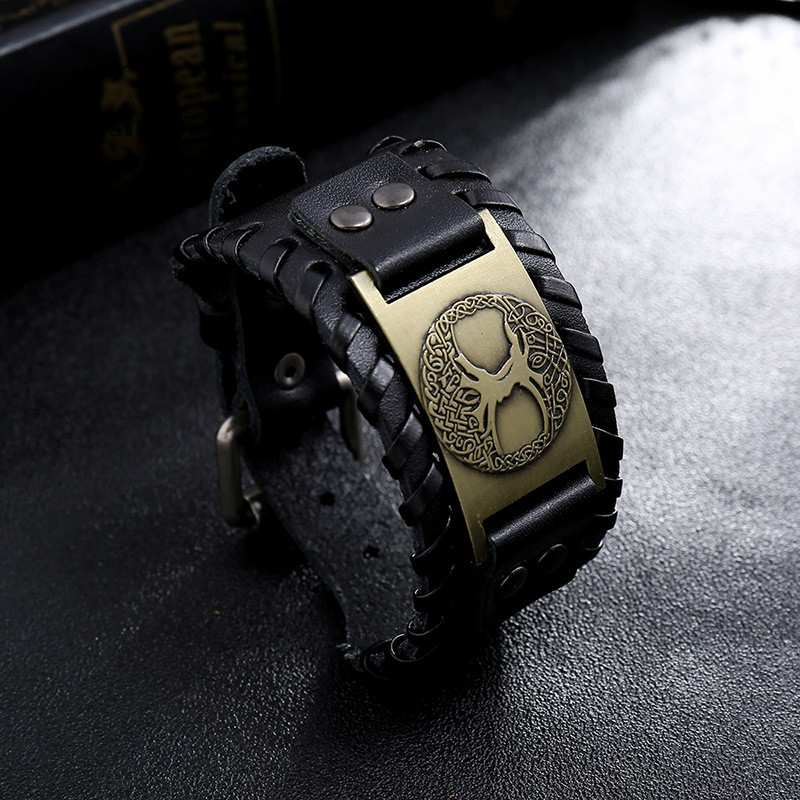 Men Hot Style Accessories Vicki Totem Lucky Treeskin Bracelet Retro Braid Punk Leather Bracelet