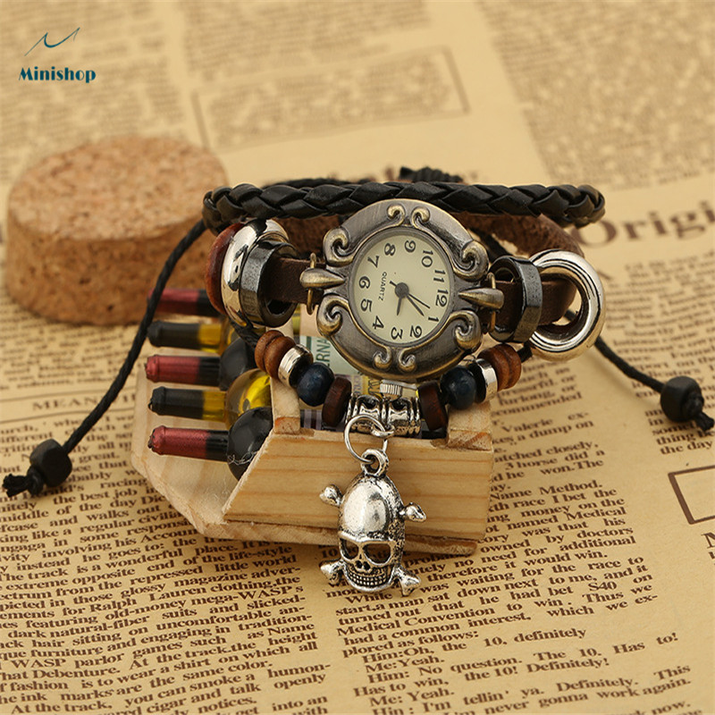 Women and Men's Watch Fashion Retro  Leather Bracelet Watch Personality trend Watch Accessories