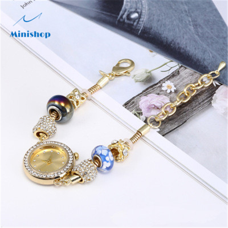 Women's Watch Vintage Lady Bracelet Watch Diamond Temperament Versatile Dress Accessories