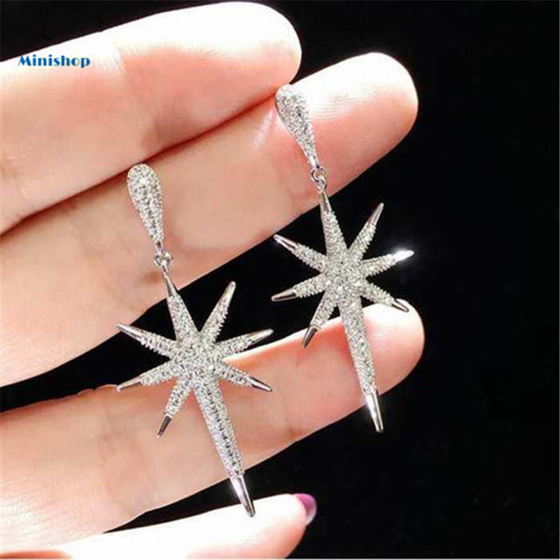 Women's Earrings Temperament Zircon Diamond Ladies Earrings Korea Fashion Trend Earrings
