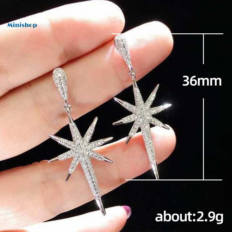 Women's Earrings Temperament Zircon Diamond Ladies Earrings Korea Fashion Trend Earrings