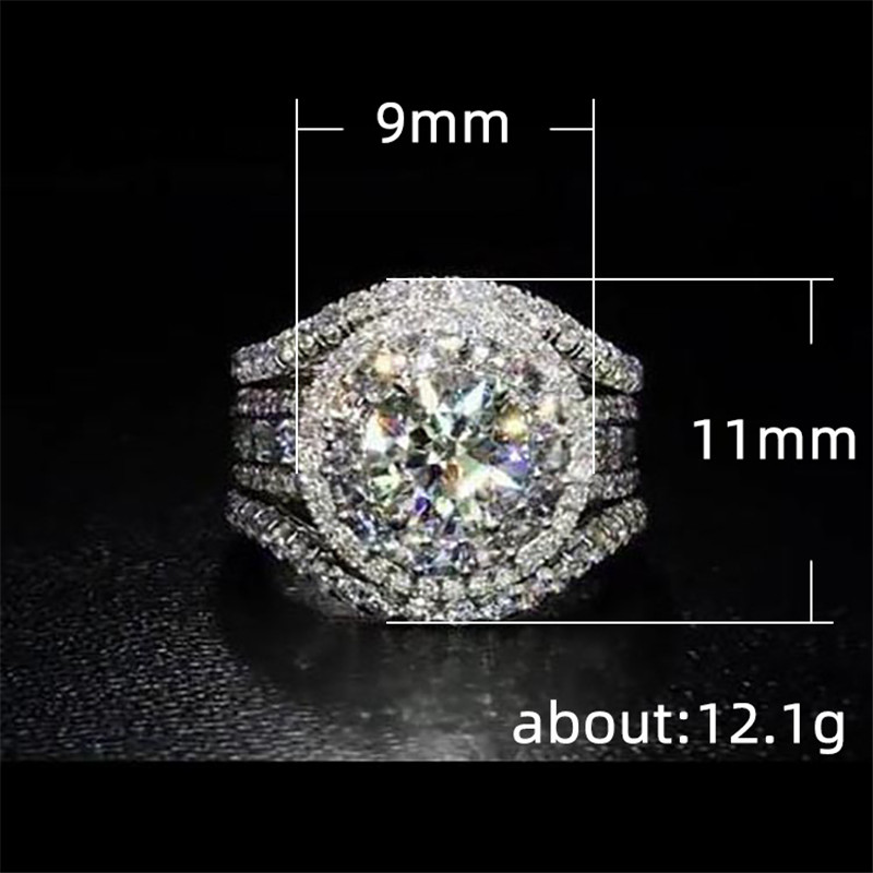 Women Elegant Big Flash Square Ring Fashion Ladies Engagement Ring Wedding Ring Dress Accessories