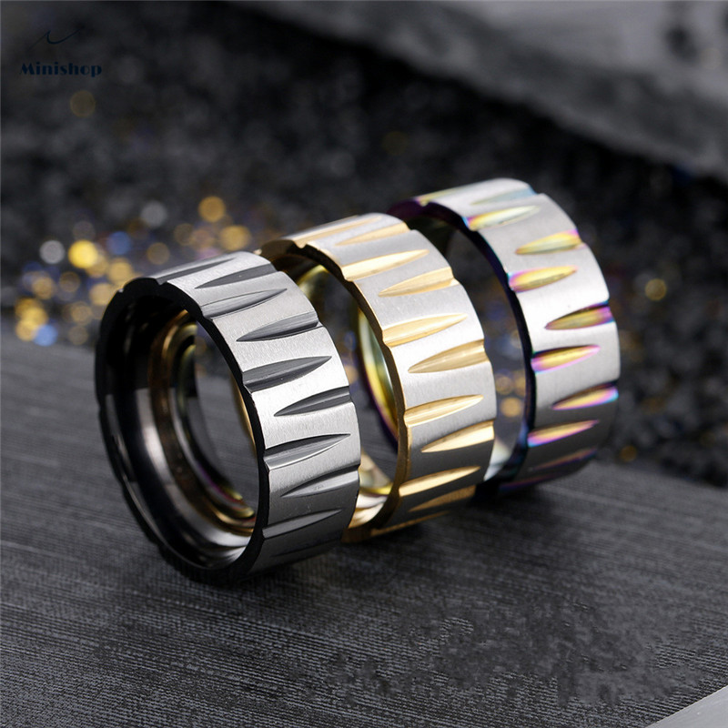 Men Fashion Popular Stainless Steel W Victory Ring  Hip Hop No Fading  Ring Jewelry Accessories