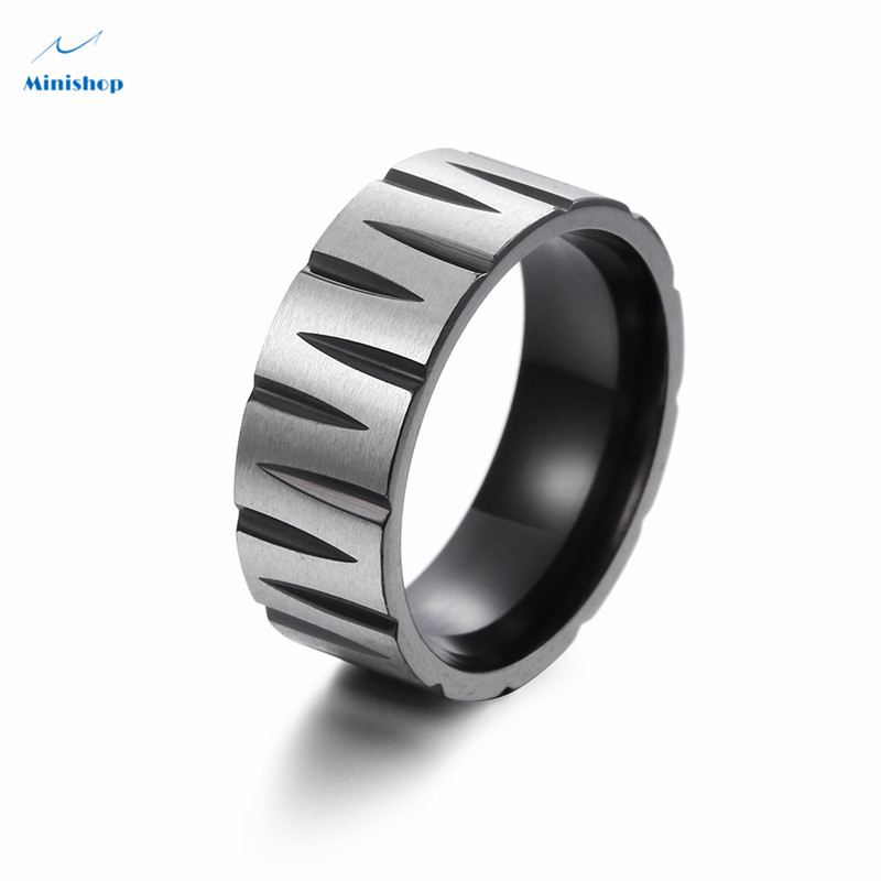 Men Fashion Popular Stainless Steel W Victory Ring  Hip Hop No Fading  Ring Jewelry Accessories