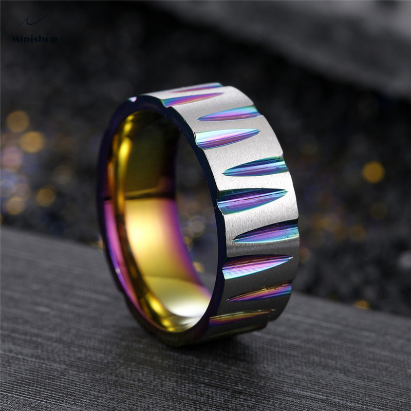 Men Fashion Popular Stainless Steel W Victory Ring  Hip Hop No Fading  Ring Jewelry Accessories