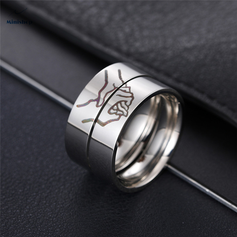 Women and Men Fashion Popular Couple Ring Gift Jewelry Titanium Steel Little Finger Ring Pair Ring