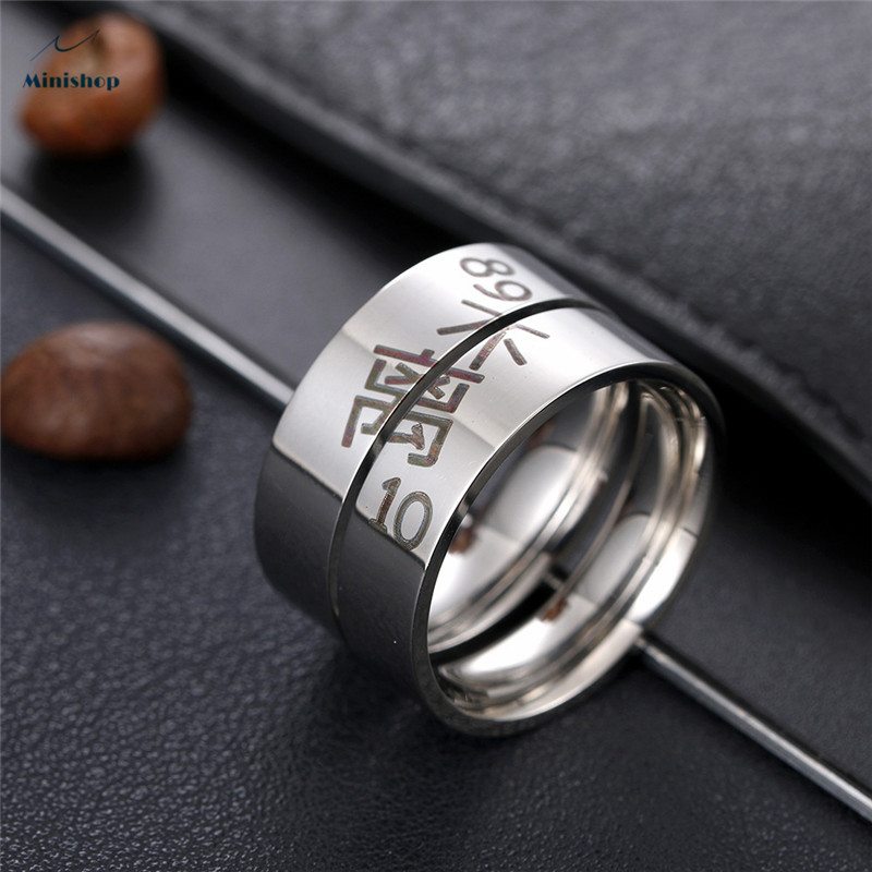 Women and Men Fashion Popular Couple Ring Gift Jewelry Titanium Steel Little Finger Ring Pair Ring