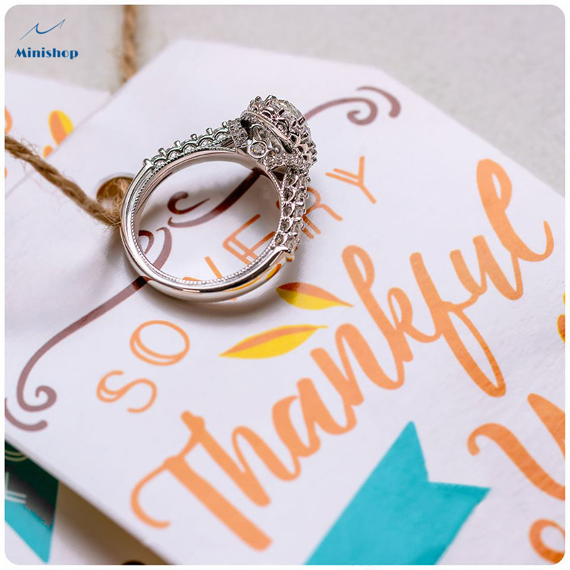 Women Classic Miniature Zirconium Oval Ring Lady Wedding Ring Proposal Engagement Ring