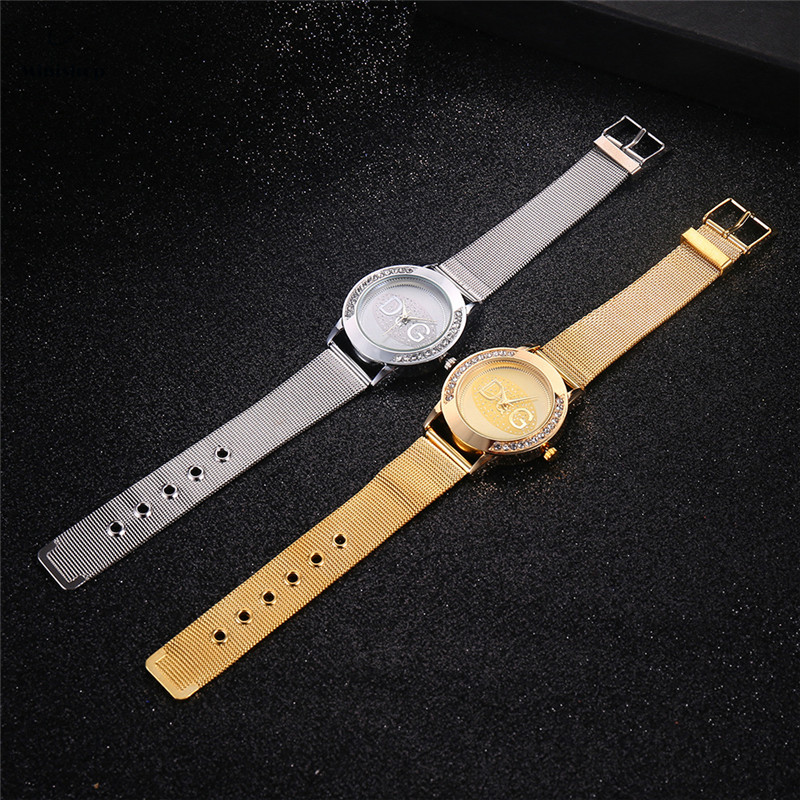 Women Versatile Diamond Watch Fashion Lady Quartz Wrist Watch Mesh Belt Watch