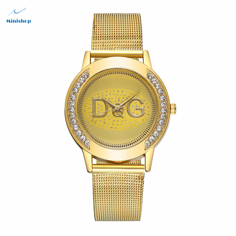 Women Versatile Diamond Watch Fashion Lady Quartz Wrist Watch Mesh Belt Watch