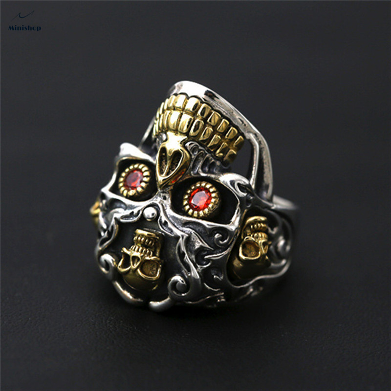 Men Individual Retro Ring Punk Style Skull Forefinger Ring Night Club Ring Hisper Jewelry Gift