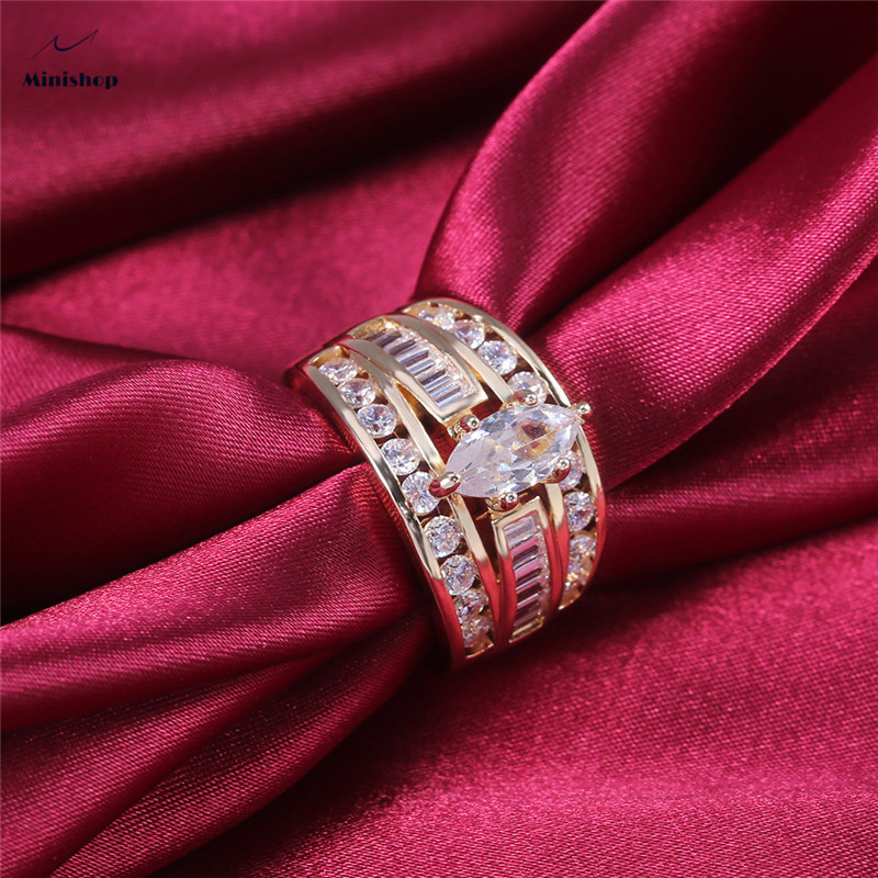 Women Copper Ring  Popular Fashion Engagement Proposal Ring Jewelry Accessories