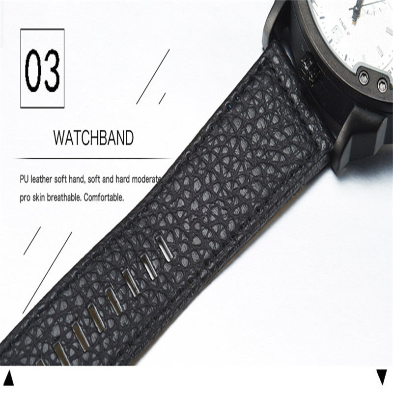 Men Military New Fashion Watch Two Places Travel Time Leather Belt Leisure Watch Quartz Watch