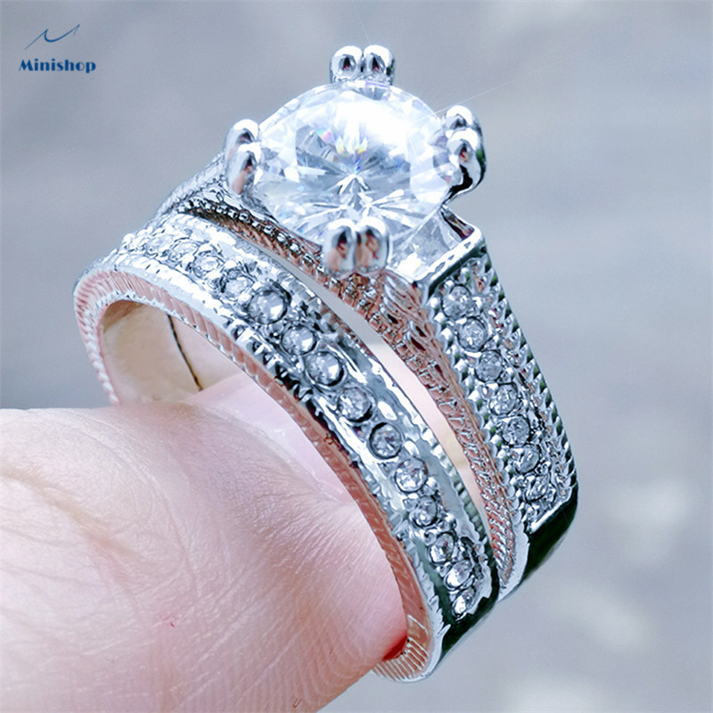 Women new fashion rings set zircon diamond jewelry eight heart eight arrow rings OL proposal rings