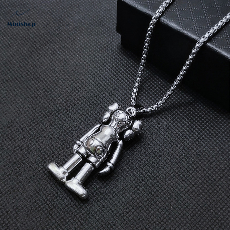 Men and Women Titanium Steel Necklace ins Popular Logo Hip Hop Pendant Personality  Lovers Chain