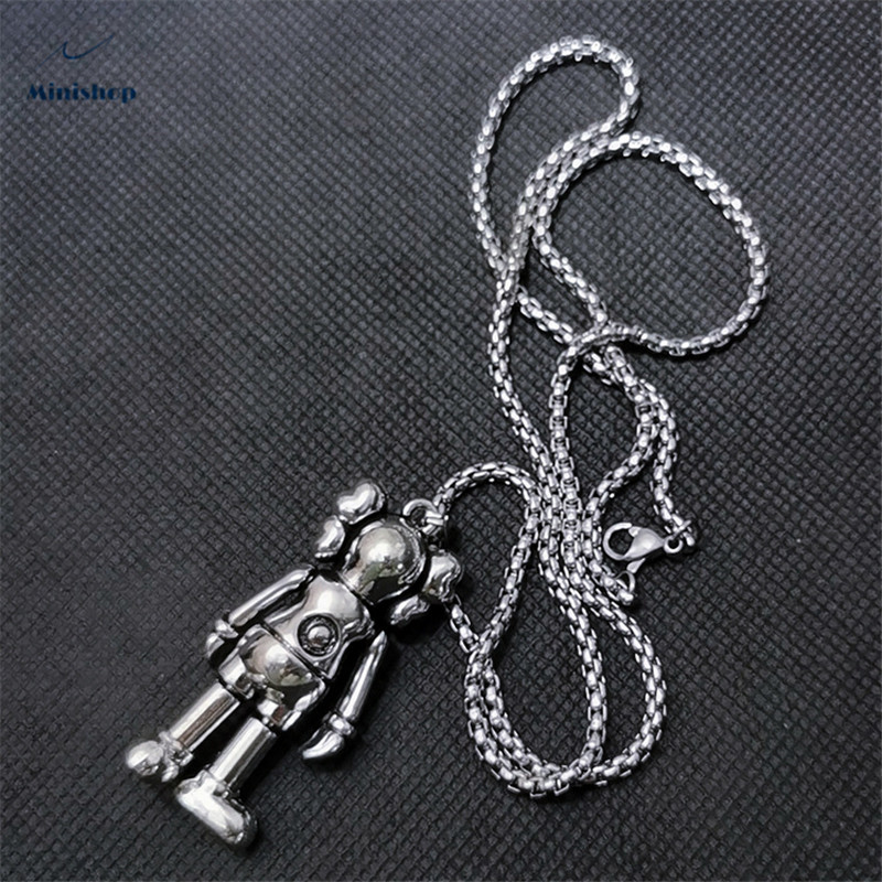 Men and Women Titanium Steel Necklace ins Popular Logo Hip Hop Pendant Personality  Lovers Chain