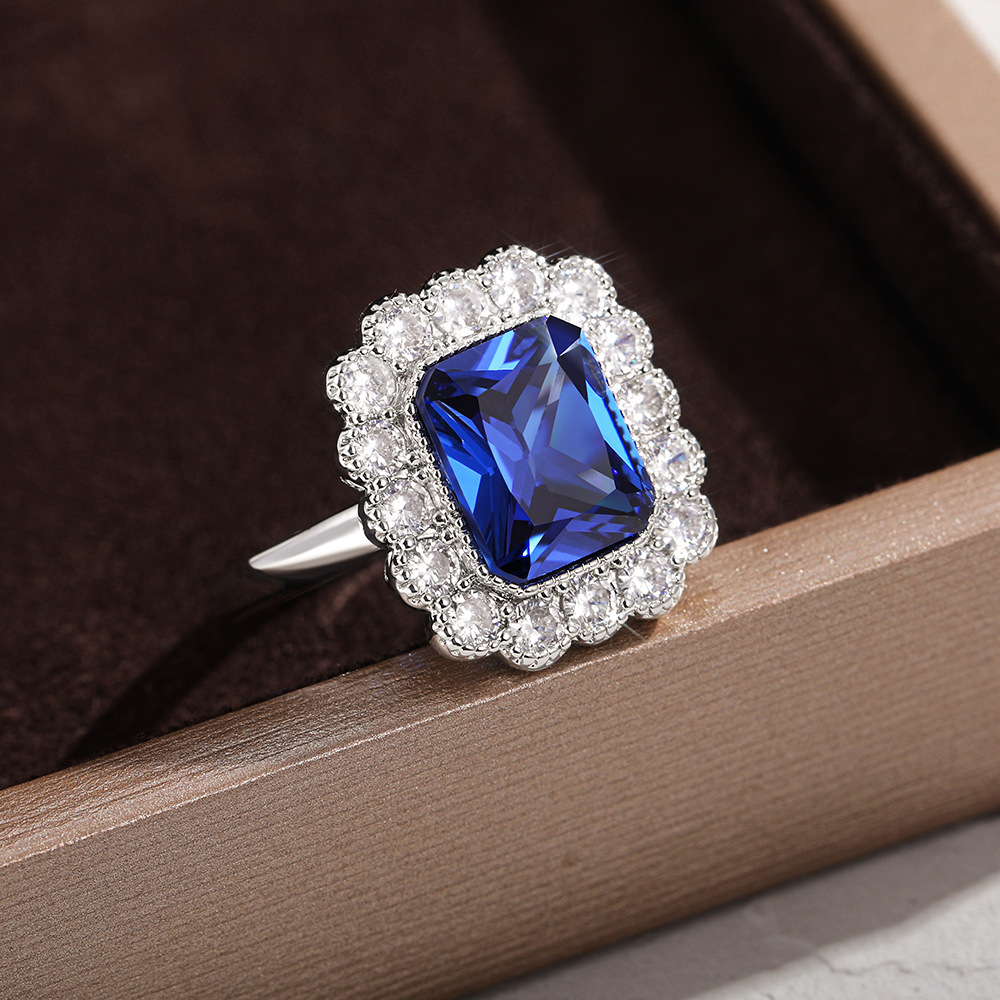 Women Vintage Ring Lady Zircon Diamond Silver-plated Ring Jewelry Gift Ring Jewelry Accessories