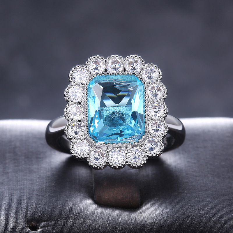 Women Vintage Ring Lady Zircon Diamond Silver-plated Ring Jewelry Gift Ring Jewelry Accessories