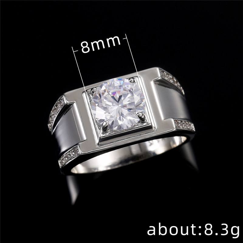 New Classic Luxury Men Zircon Diamond Ring Fashion Ring Wedding Engaged Ring Jewelry  Accessories