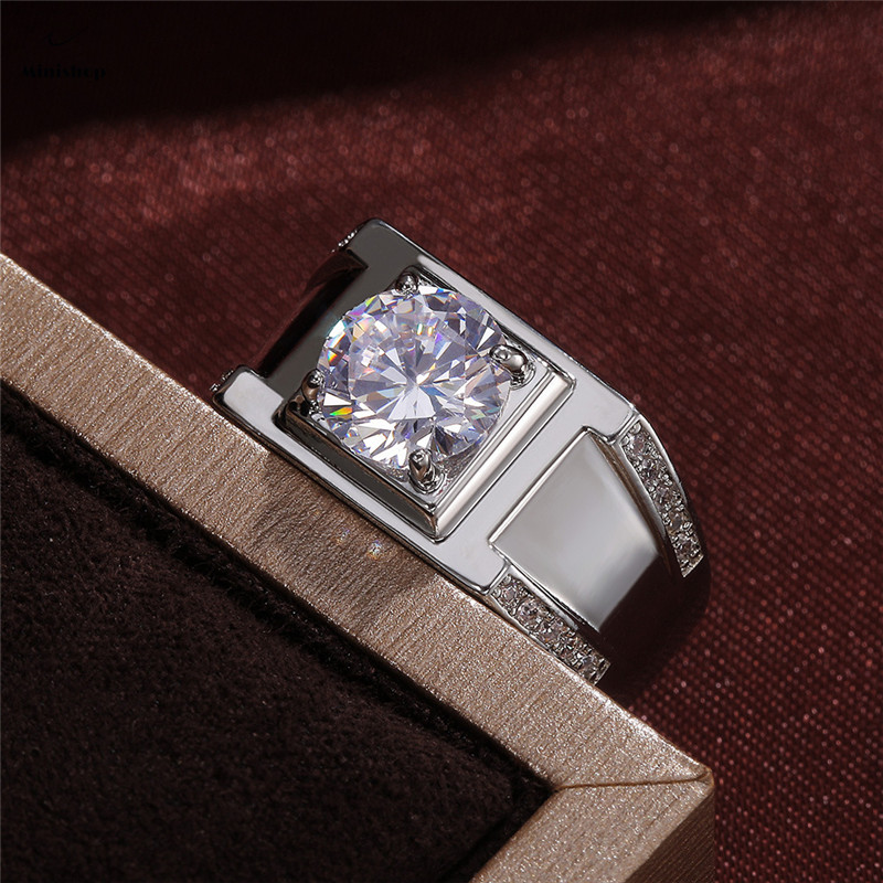 New Classic Luxury Men Zircon Diamond Ring Fashion Ring Wedding Engaged Ring Jewelry  Accessories