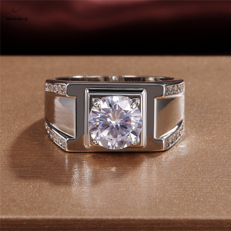 New Classic Luxury Men Zircon Diamond Ring Fashion Ring Wedding Engaged Ring Jewelry  Accessories