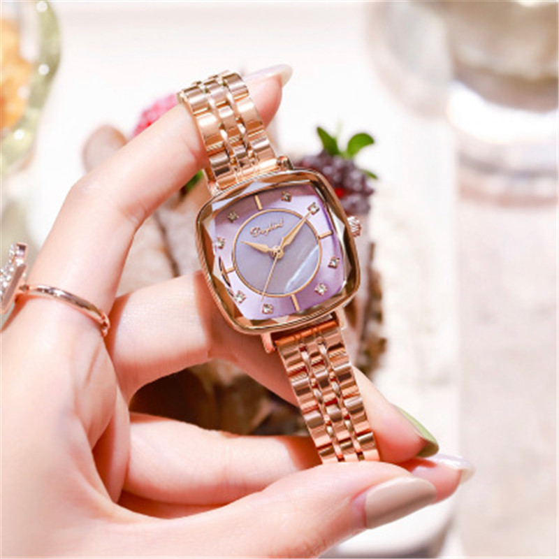 Women Fashion Square Plate 30ATM Waterproof Office Lady Watch Birdthday Gift Watch With bracelet