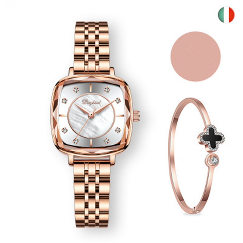 Women Fashion Square Plate 30ATM Waterproof Office Lady Watch Birdthday Gift Watch With bracelet