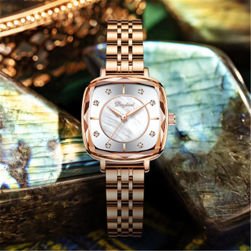 Women Fashion Square Plate 30ATM Waterproof Office Lady Watch Birdthday Gift Watch With bracelet