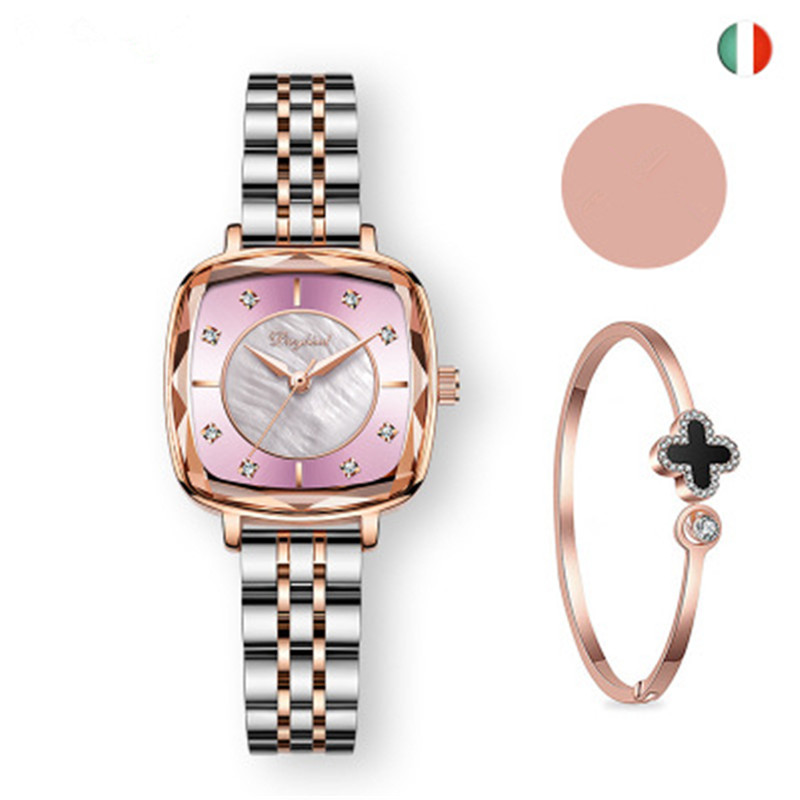 Women Fashion Square Plate 30ATM Waterproof Office Lady Watch Birdthday Gift Watch With bracelet