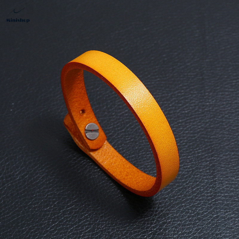 Men Retro Simple Business Style Leather Bracelet Fashion Versatile Punk Rock Leather Gift Bracelet