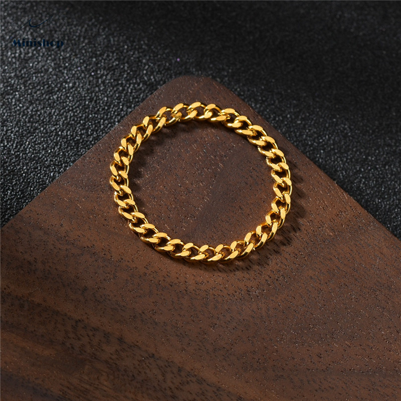 Women New Fashion Chain Ring INS Metal Folding Jewelry Birthday Gift Gold Soft No Faded Steel Ring