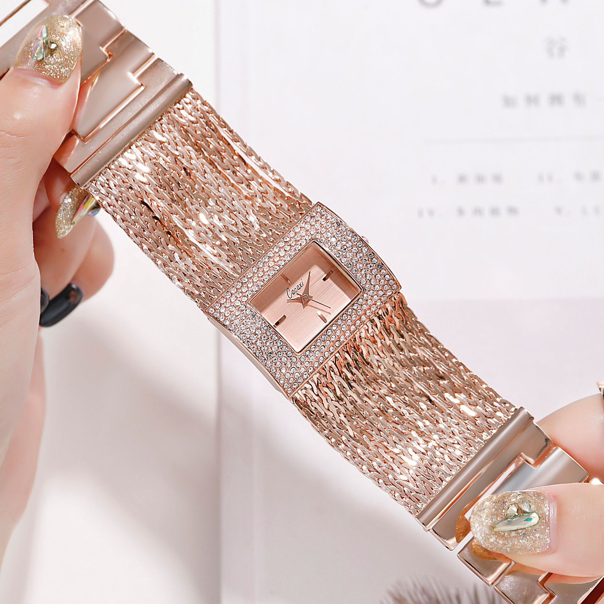 Women New Fashion Watch Lady Square Bracelet Diamond Watch Daily Waterproof OL Watches Party Watch