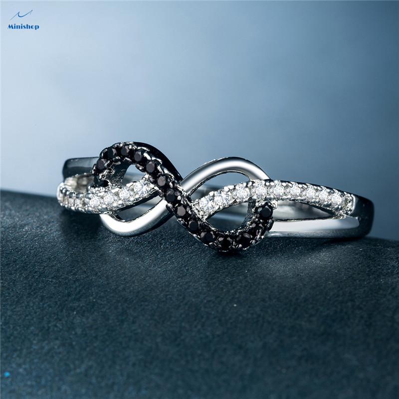 Women Fashion Separated Color Ring Lady Plated Platinum Zircon Diamond Ring Sspecial Engagement Ring