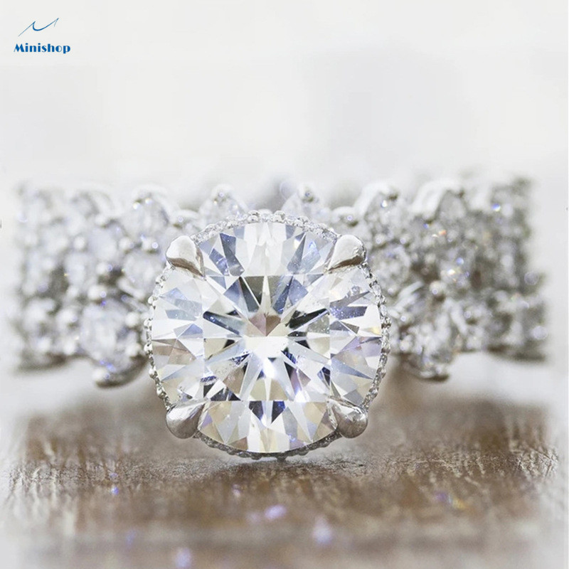 Women New Fashion Ladies Engagement Ring set Bright Diamond Zircon Rings Wedding Rings