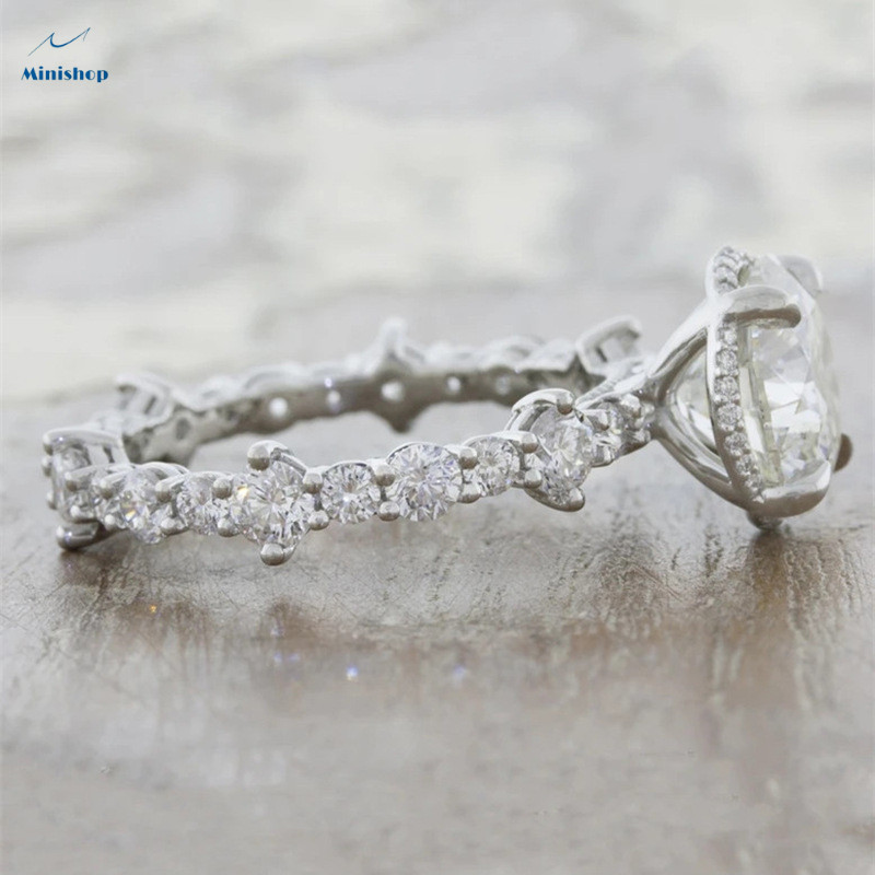 Women New Fashion Ladies Engagement Ring set Bright Diamond Zircon Rings Wedding Rings