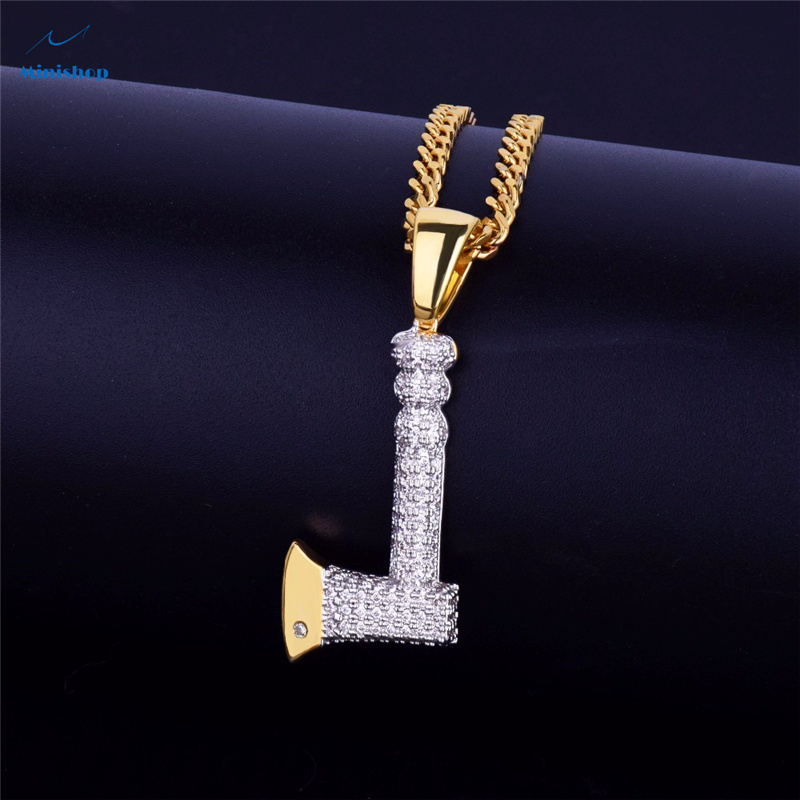 Men New Fashion Necklace Small Axe Pendant Hip-hop Necklace Birthday Gift for Couples