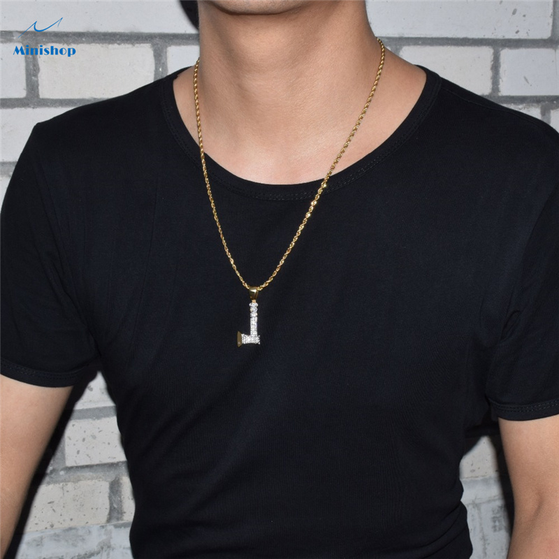 Men New Fashion Necklace Small Axe Pendant Hip-hop Necklace Birthday Gift for Couples
