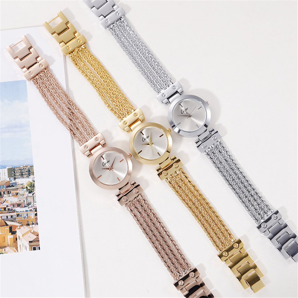 Women Fashion French Style Gold Watch Ladies Bracelet Watch High-grade Quartz Watch Party Watch