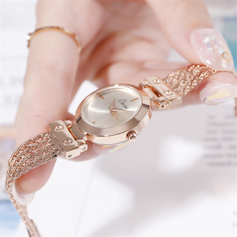 Women Fashion French Style Gold Watch Ladies Bracelet Watch High-grade Quartz Watch Party Watch
