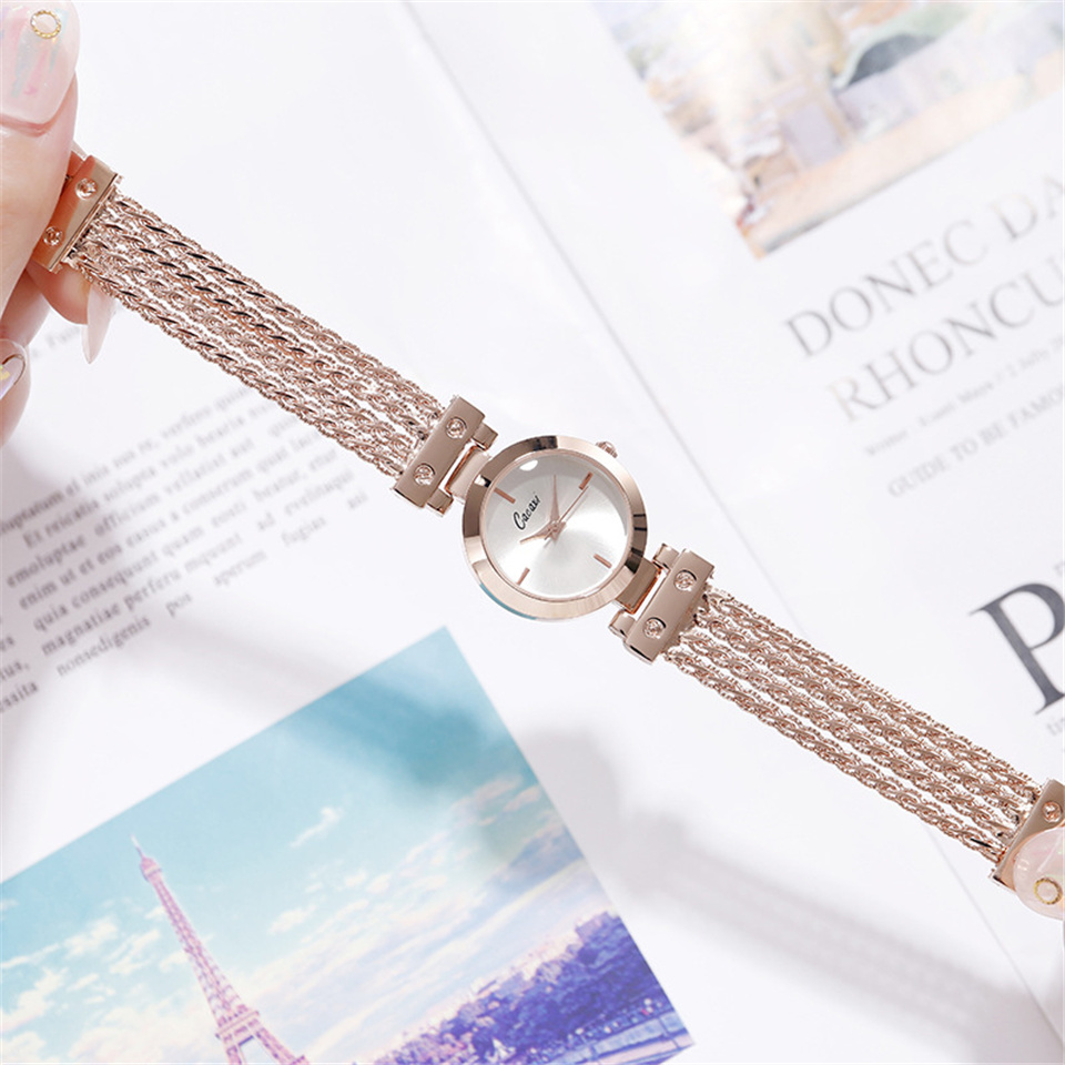 Women Fashion French Style Gold Watch Ladies Bracelet Watch High-grade Quartz Watch Party Watch