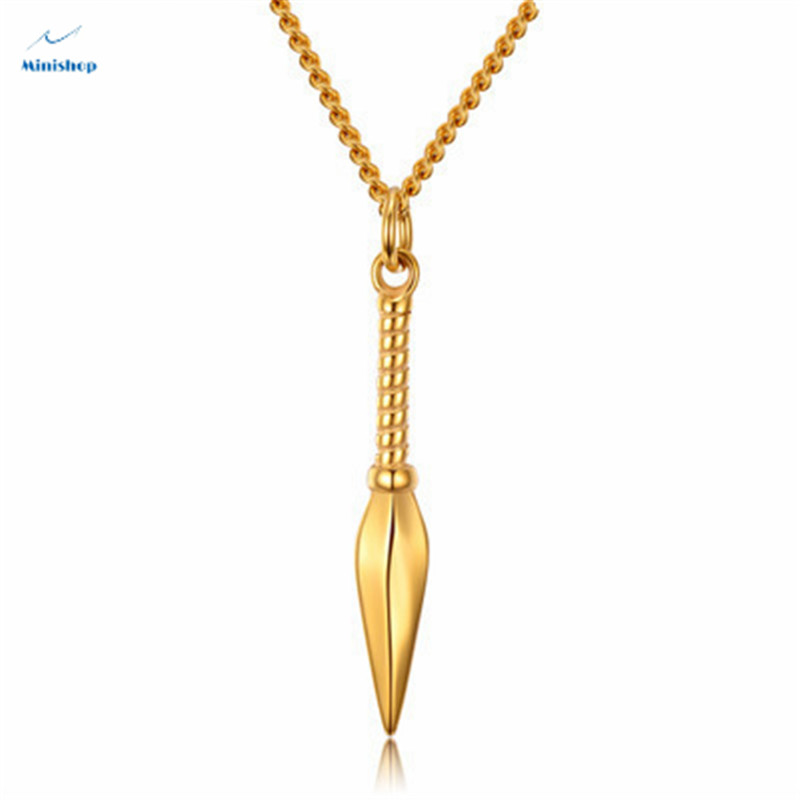 Men Fashion Chain Spearhead Necklace High-grade Jewelry Stainless Steel Titanium Steel Pendant