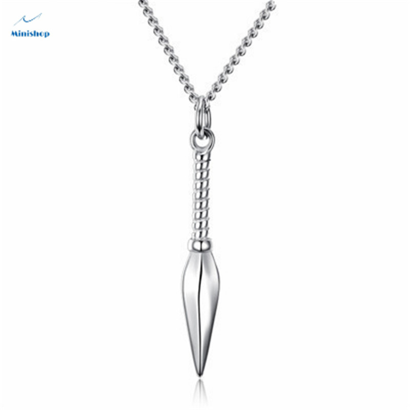 Men Fashion Chain Spearhead Necklace High-grade Jewelry Stainless Steel Titanium Steel Pendant