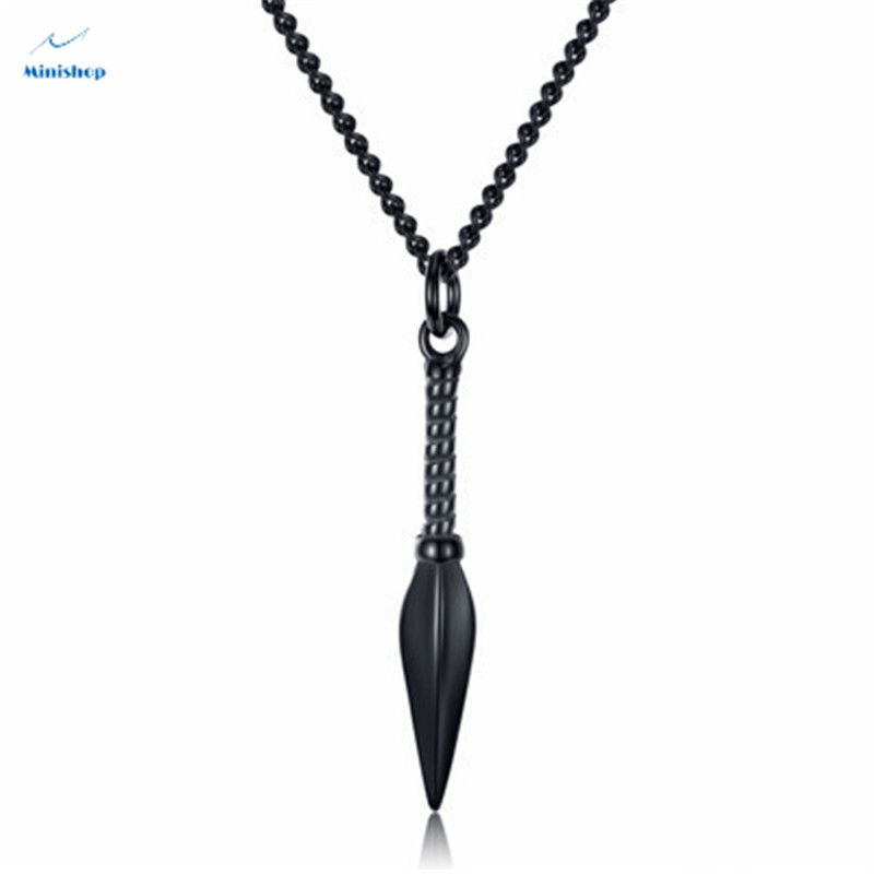 Men Fashion Chain Spearhead Necklace High-grade Jewelry Stainless Steel Titanium Steel Pendant