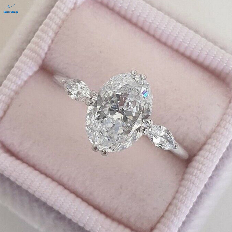 Lady New Fahsion Ring 10*14mm Oval Zircon Diamond Ring Engagement Ring Wedding Party Ring