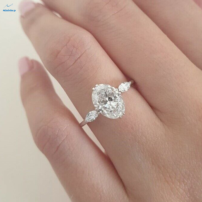 Lady New Fahsion Ring 10*14mm Oval Zircon Diamond Ring Engagement Ring Wedding Party Ring
