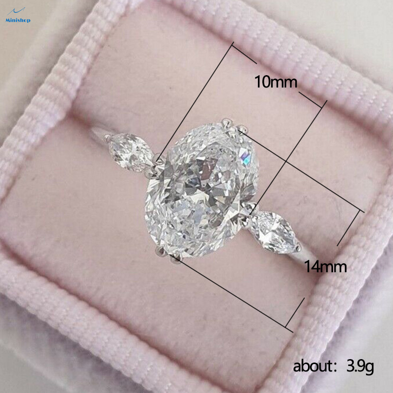 Lady New Fahsion Ring 10*14mm Oval Zircon Diamond Ring Engagement Ring Wedding Party Ring