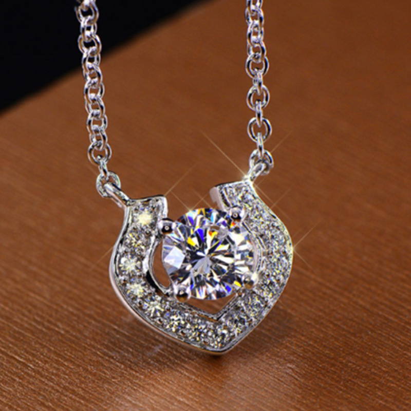 Lady New fashion Imitation Zicon Diamond Pendant Fashion Necklace Wedding Party Bride Accessories